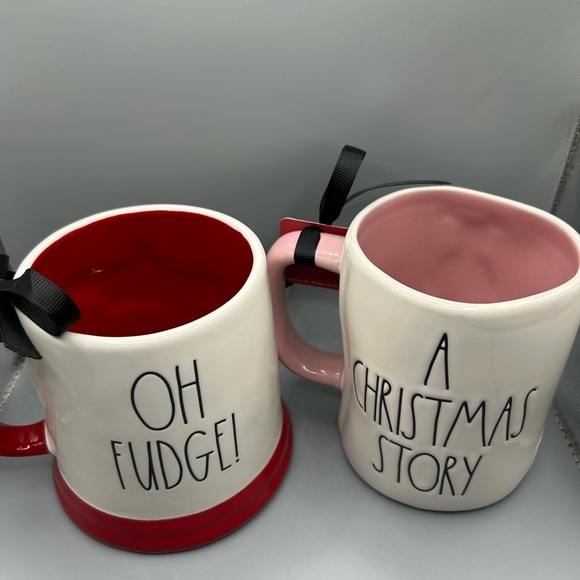 Rae Dunn A CHRISTMAS STORY Mug Set OH FUDGE! and RALPHIE IN BUNNY COSTUME NEW - Picture 3 of 3